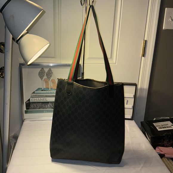 GUCCI TOTE BAG BLACK PVC Used Condition - Picture 4 of 17